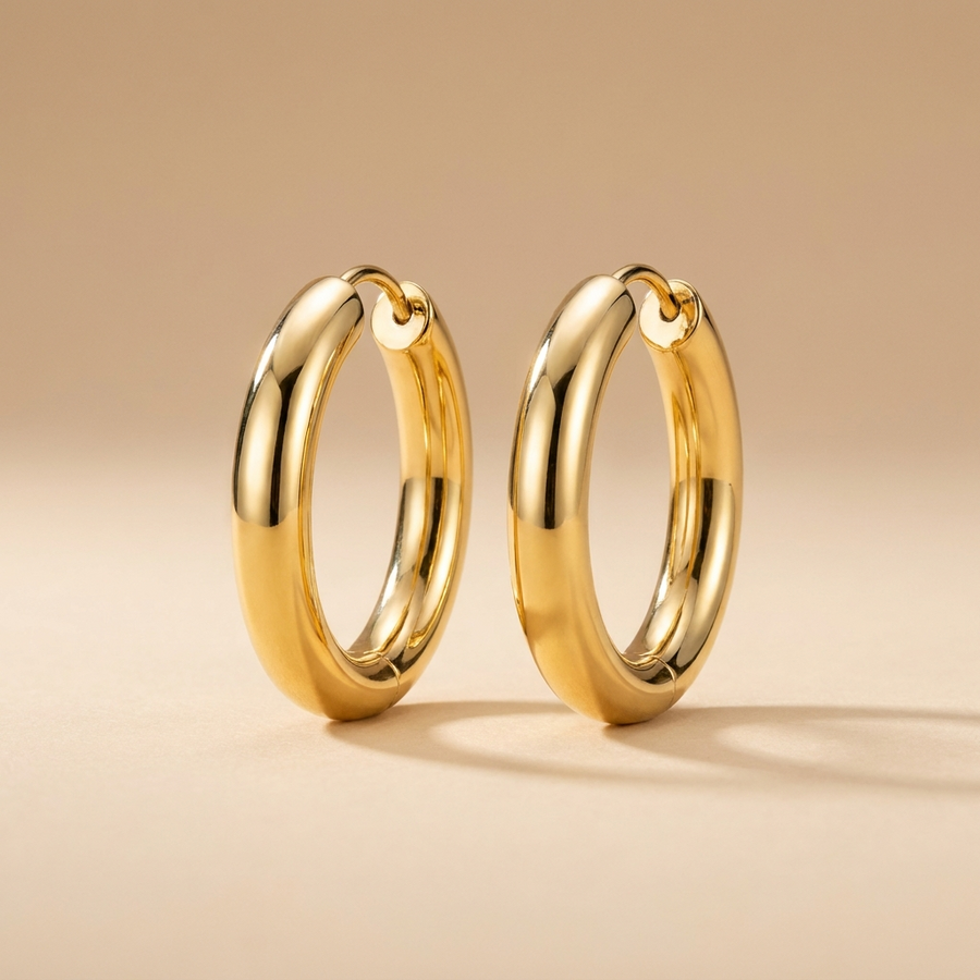 Chunky Gold Hoop Earrings