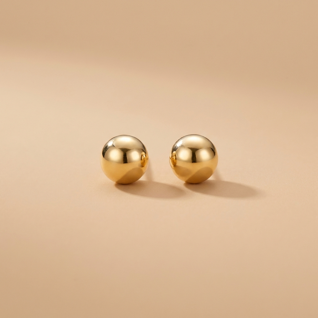 Gold Ball Stud Earrings