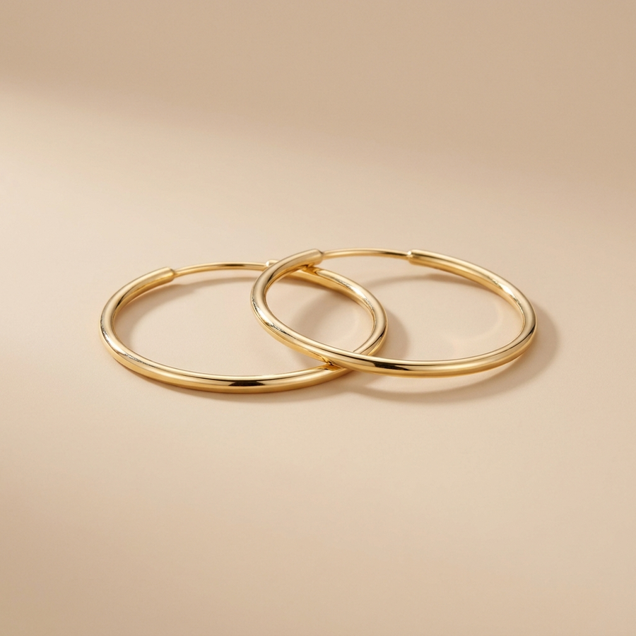 Thin Gold Hoop Earrings