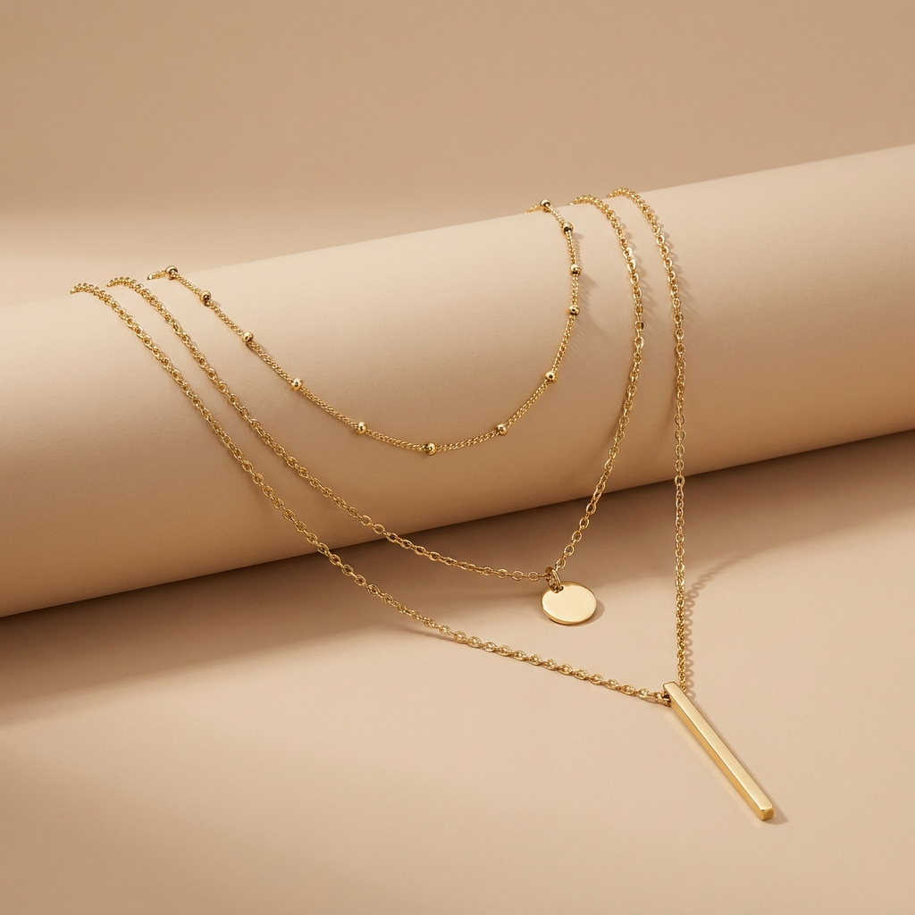 Gold Layered Necklace Set