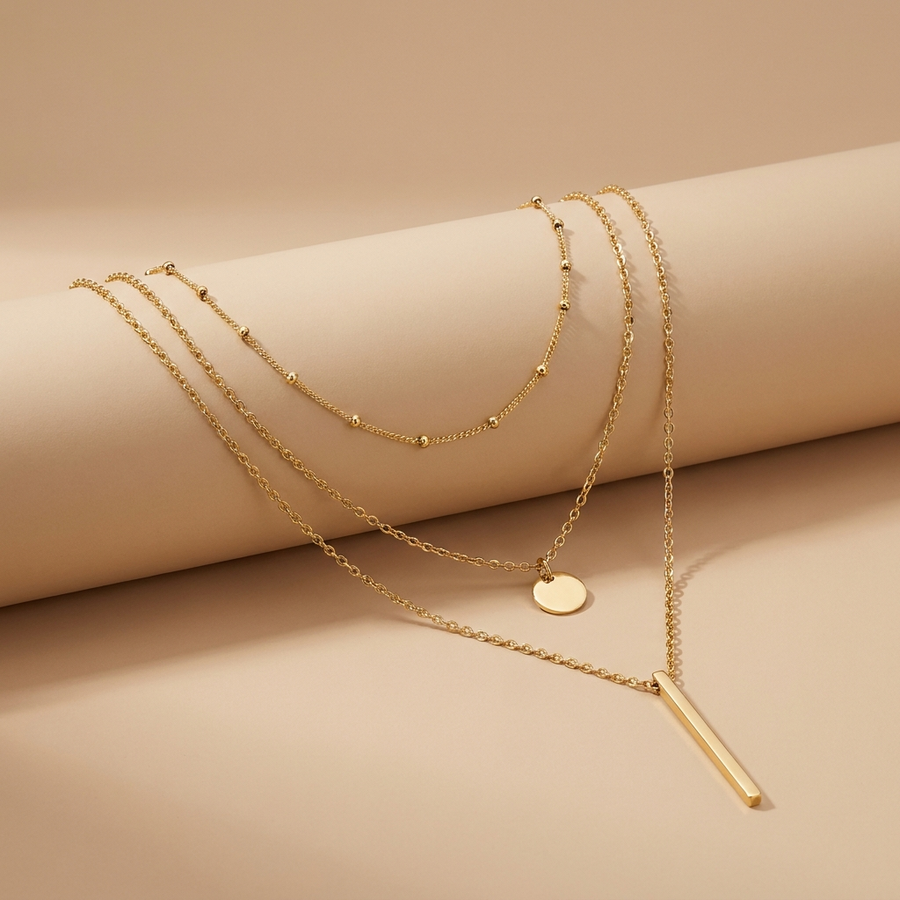 Gold Layered Necklace Set