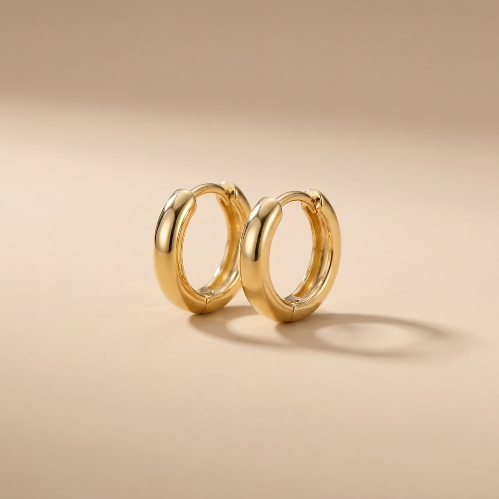 Plain Gold Huggie Hoops