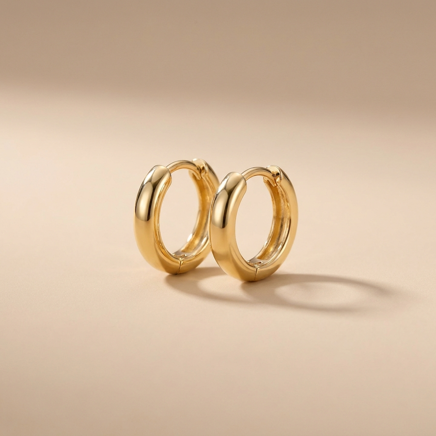 Plain Gold Huggie Hoops