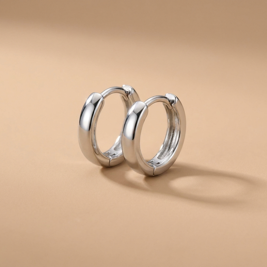 Silver Huggie Hoops