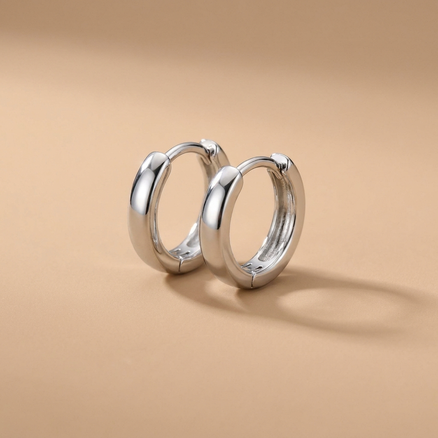 Silver Huggie Hoops