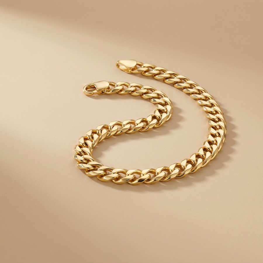 Gold Curb Chain Bracelet