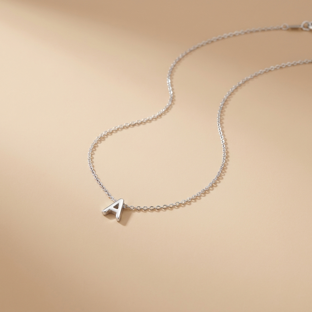 Silver Initial Necklace