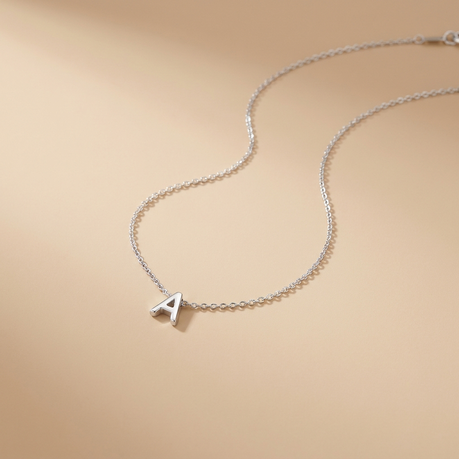 Silver Initial Necklace