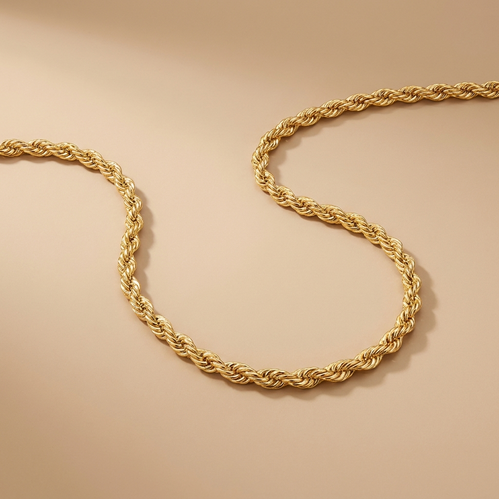 Gold Rope Chain Necklace