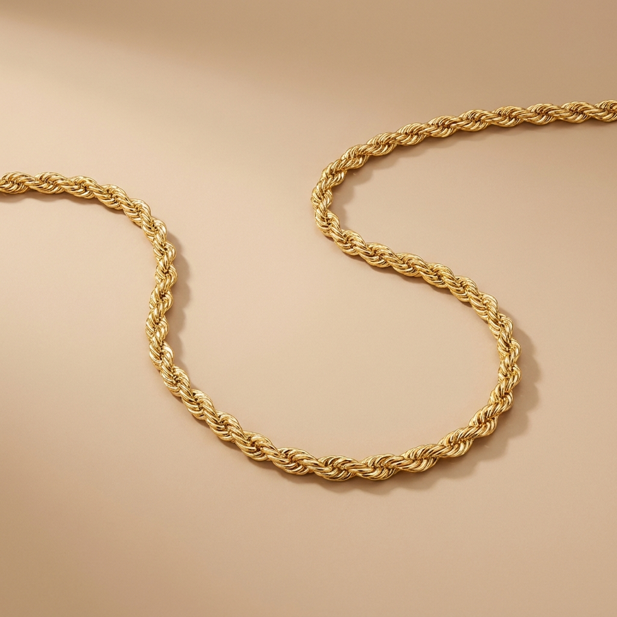 Gold Rope Chain Necklace