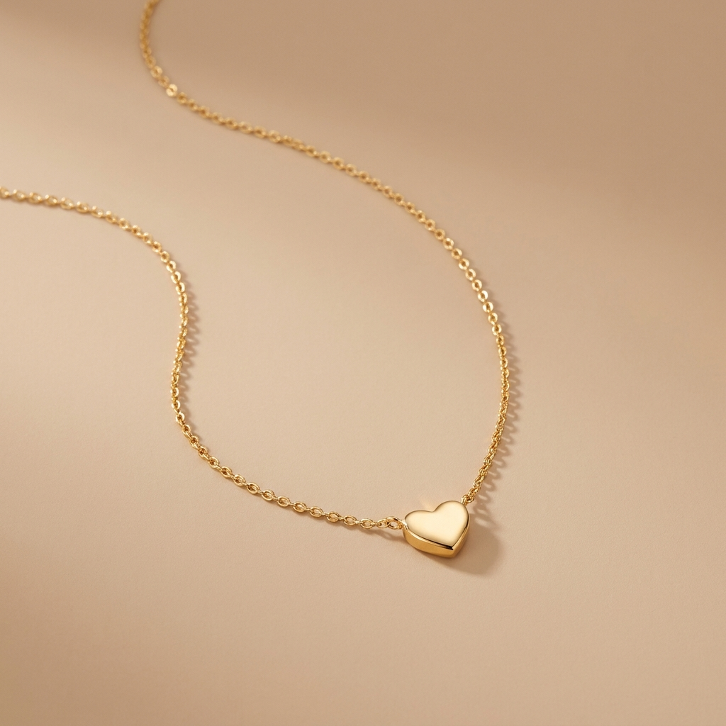 Gold Heart Pendant Necklace