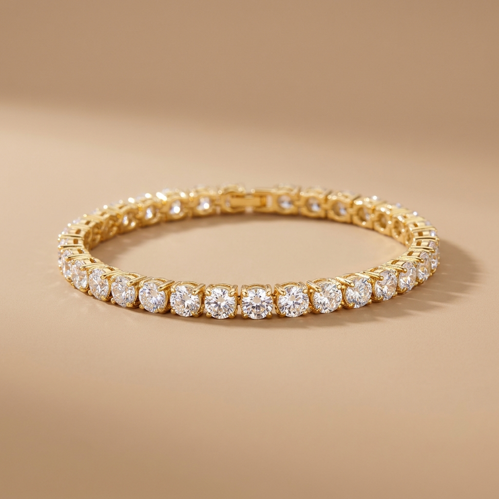 Gold CZ Tennis Bracelet