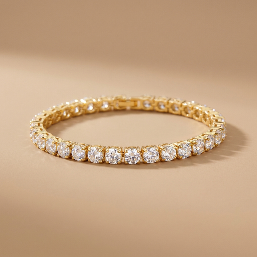 Gold CZ Tennis Bracelet
