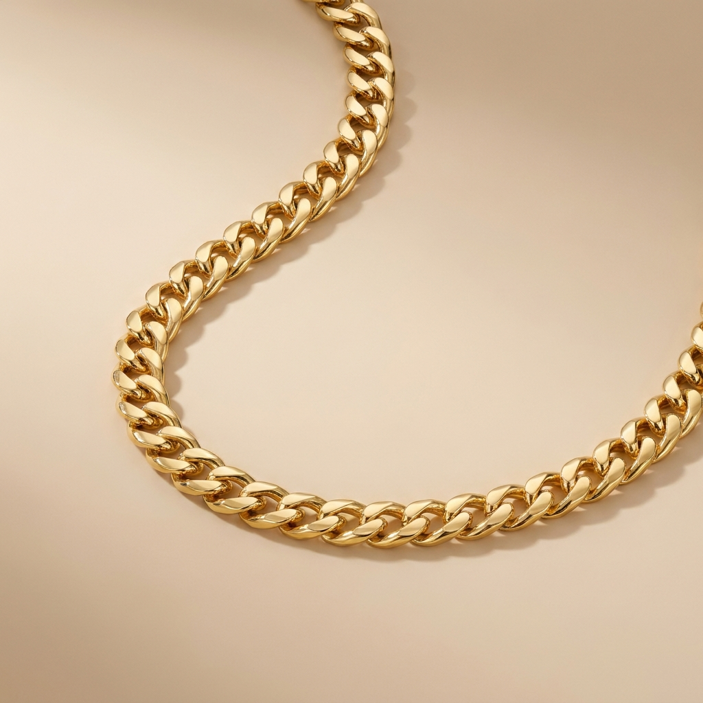 Gold Curb Chain Necklace