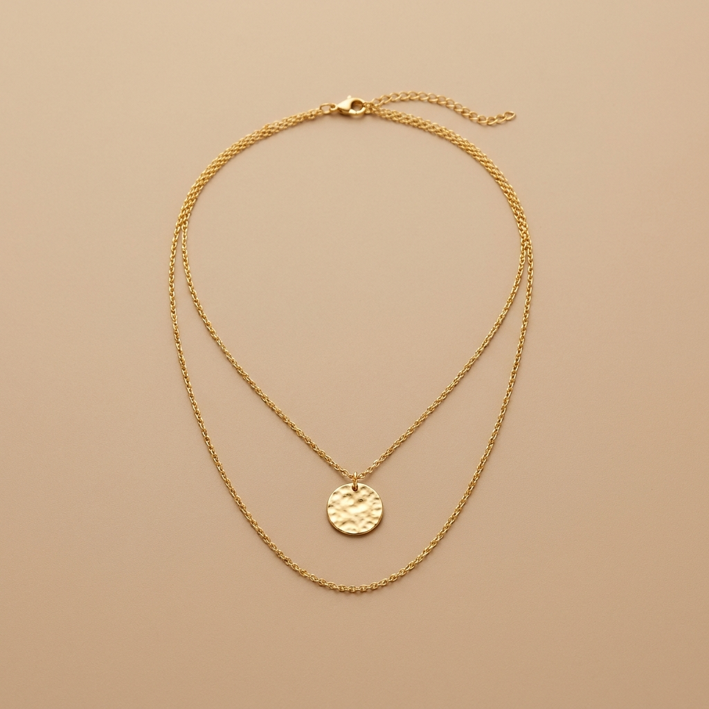 Gold Coin Layered Necklace