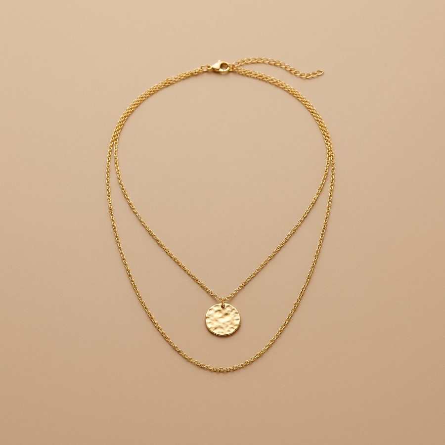 Gold Coin Layered Necklace
