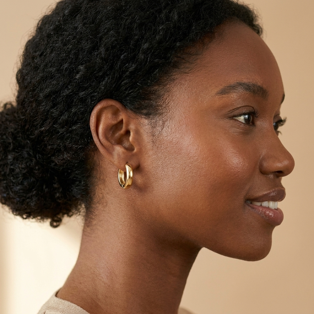 Plain Gold Huggie Hoops