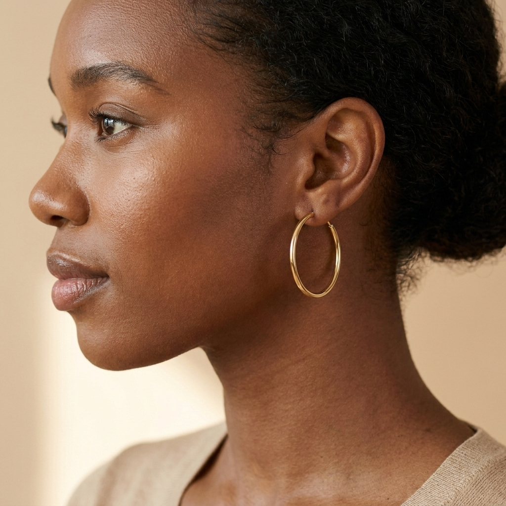 Thin Gold Hoop Earrings