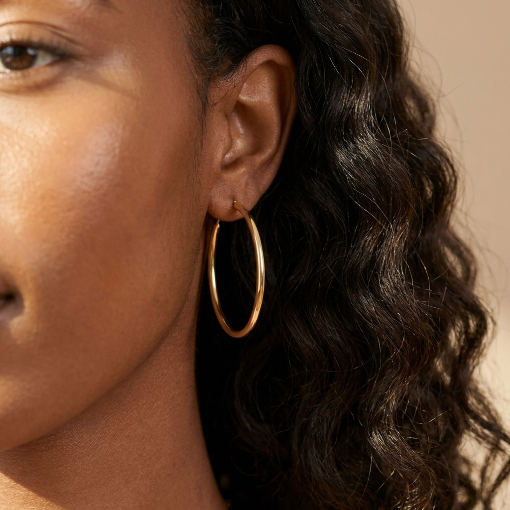 Thin Gold Hoop Earrings