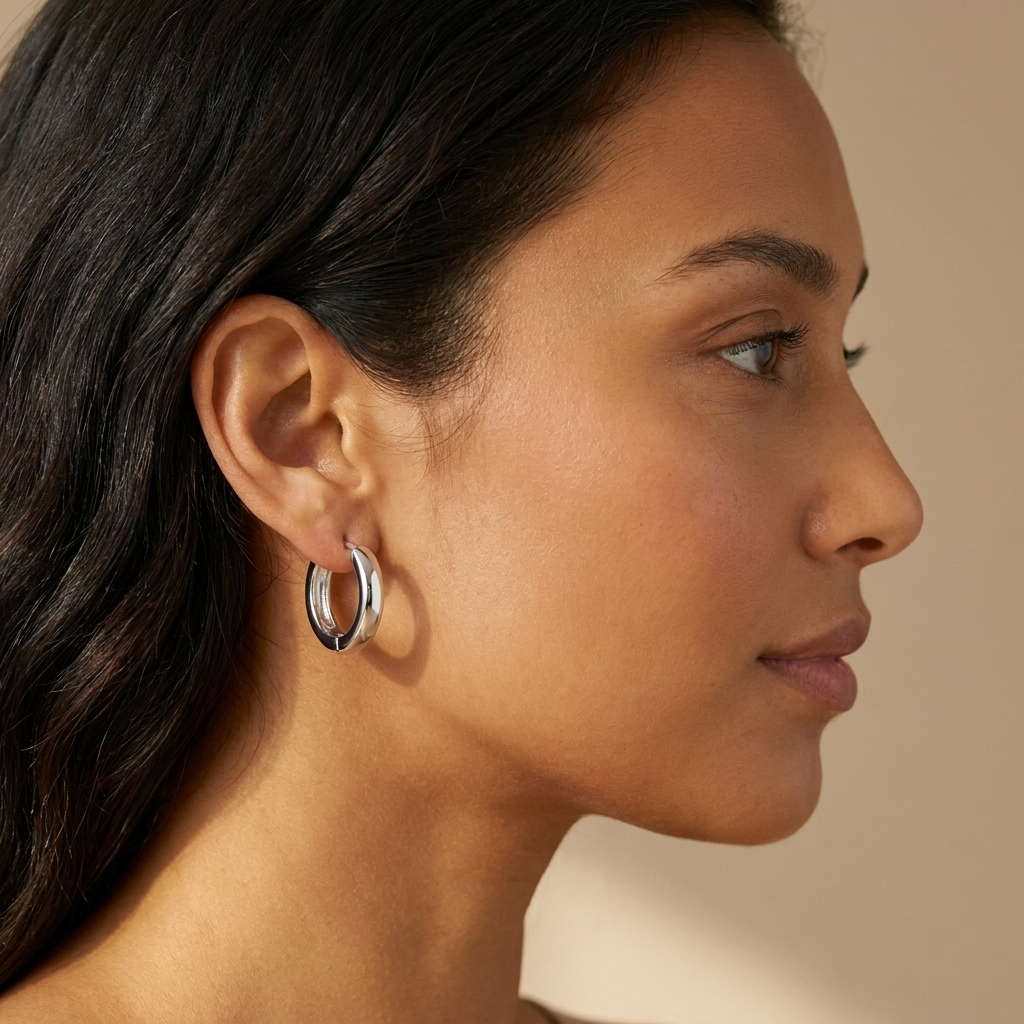 Silver Huggie Hoops