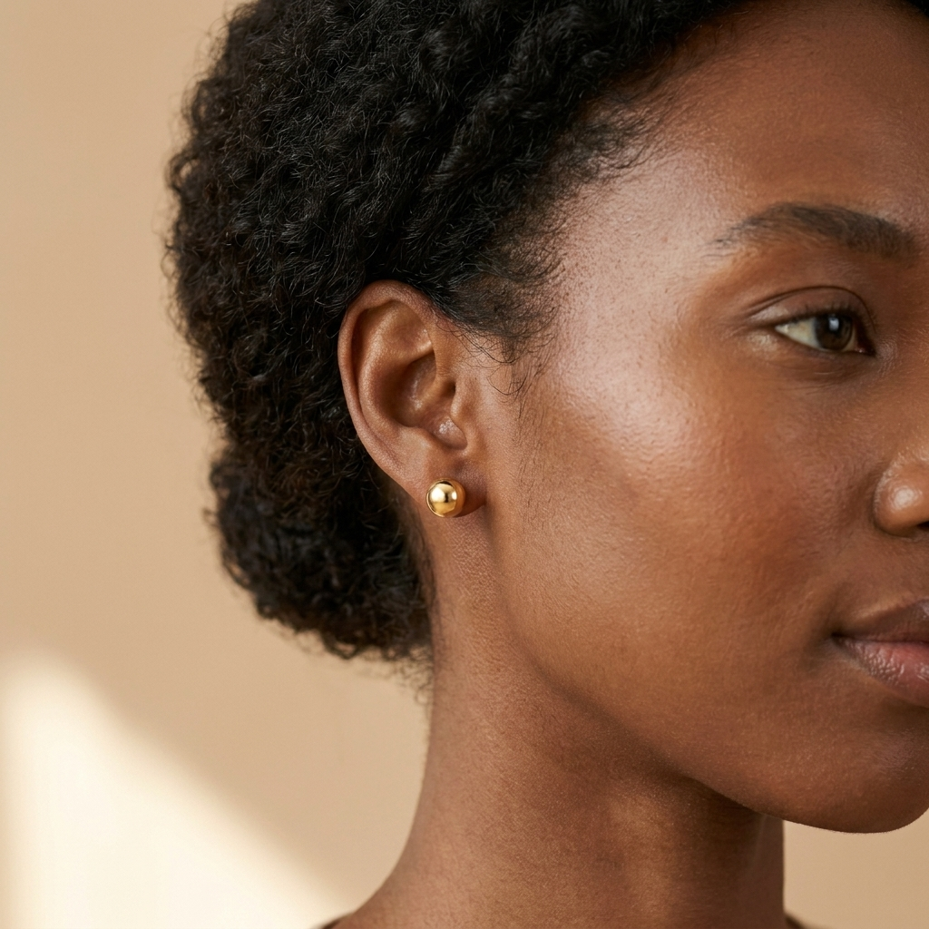 Gold Ball Stud Earrings