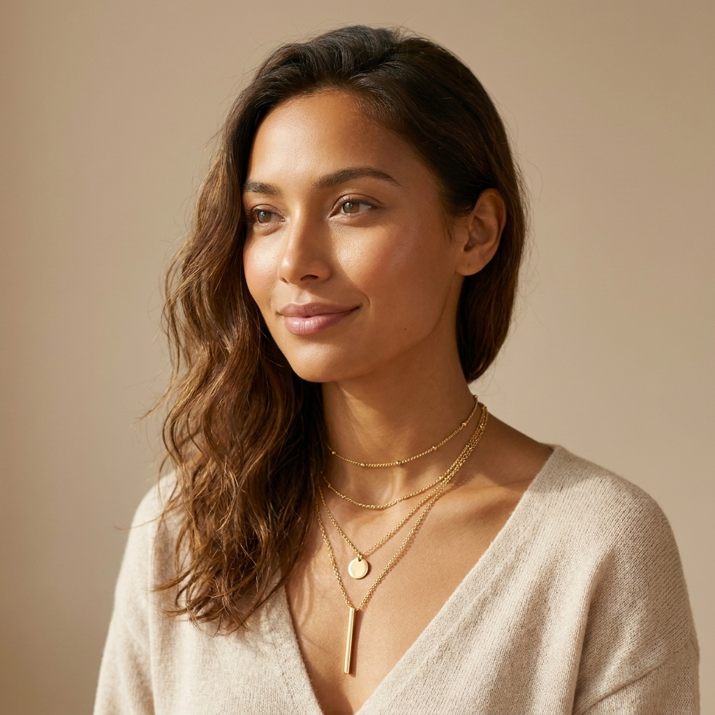 Gold Layered Necklace Set