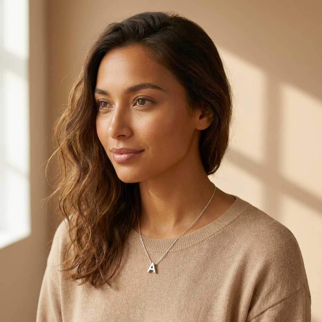 Silver Initial Necklace