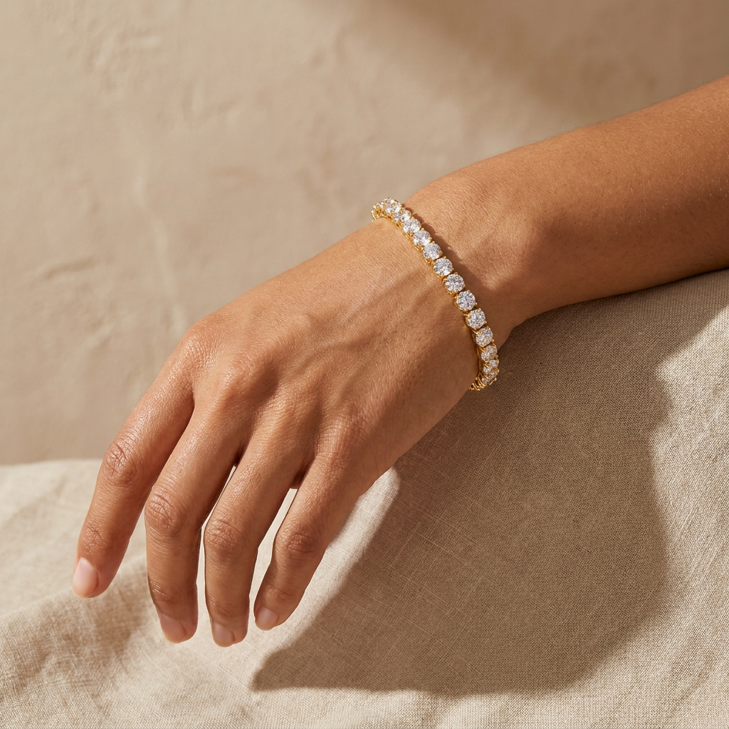 Gold CZ Tennis Bracelet
