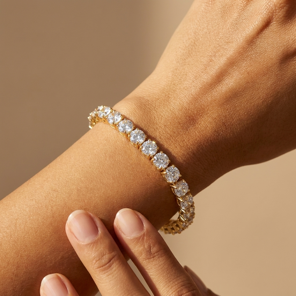 Gold CZ Tennis Bracelet