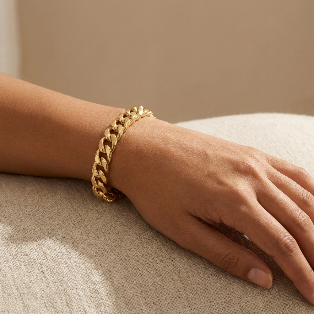 Gold Curb Chain Bracelet
