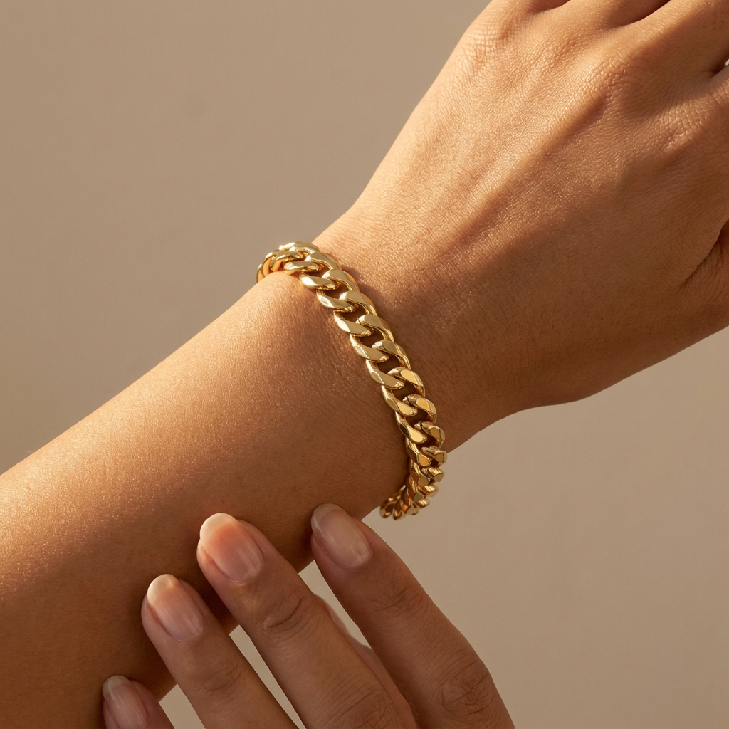 Gold Curb Chain Bracelet