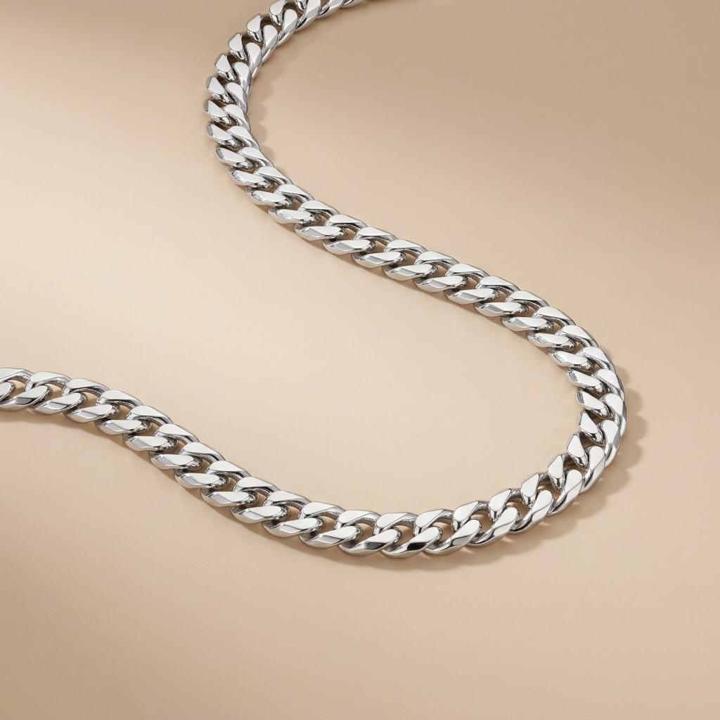 Silver Curb Chain Necklace