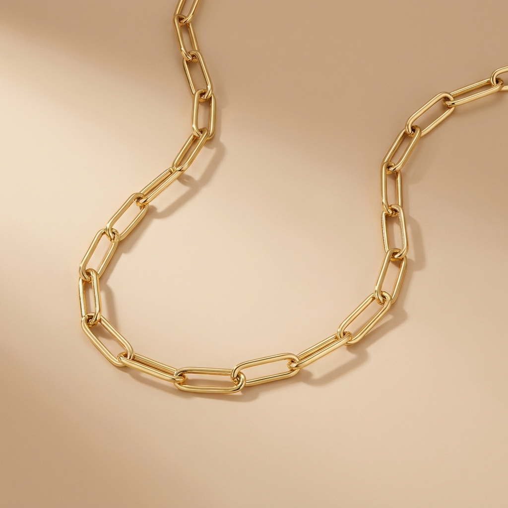 Gold Paperclip Chain Necklace