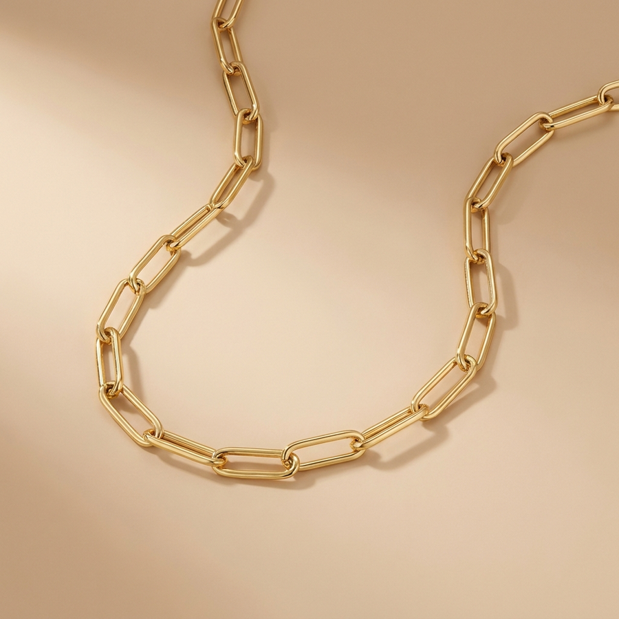 Gold Paperclip Chain Necklace