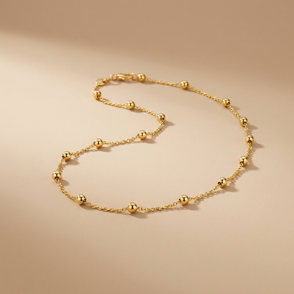 Gold Beaded Anklet