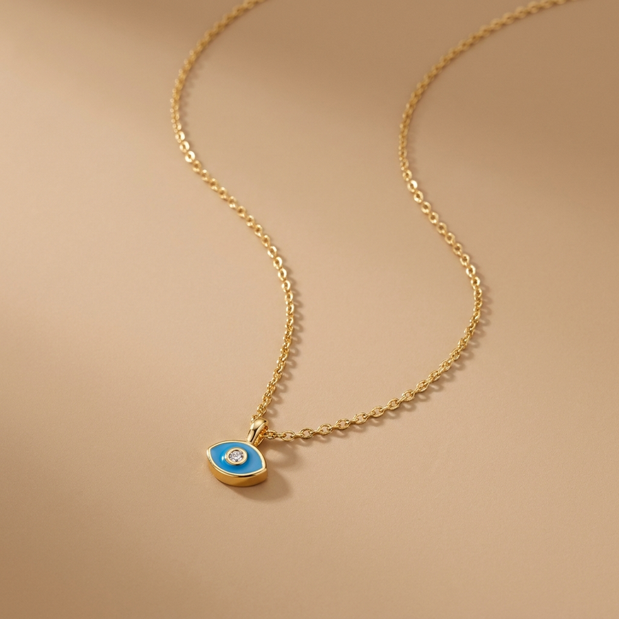 Gold Evil Eye Pendant Necklace