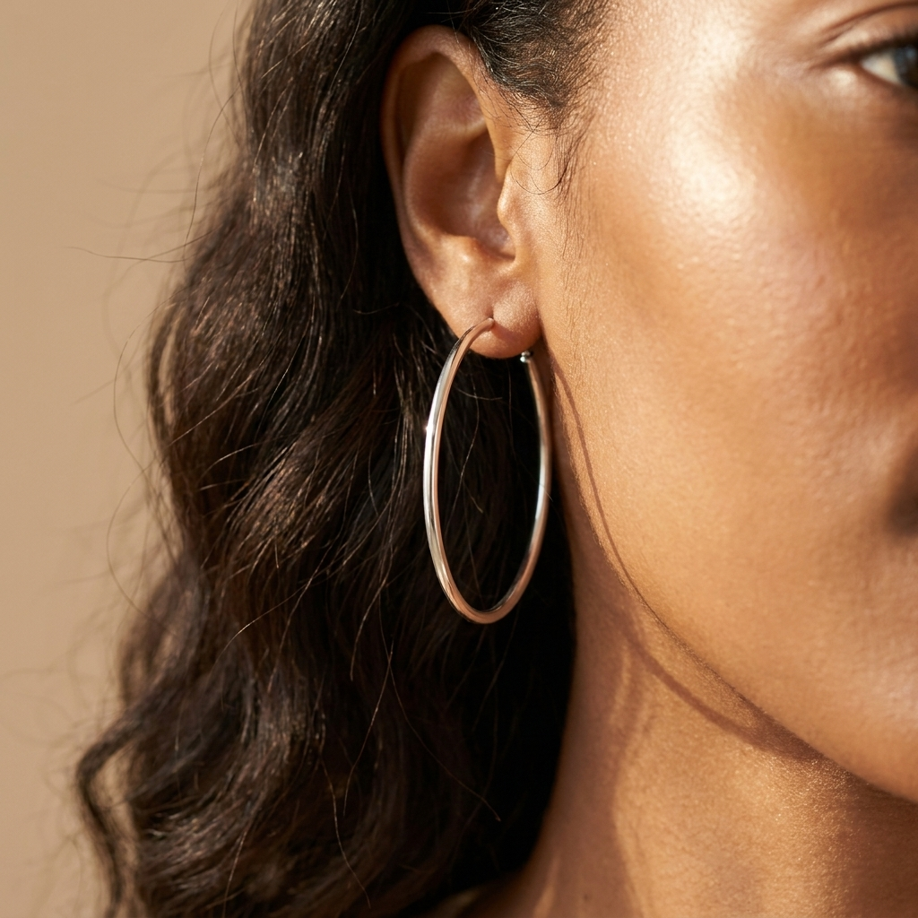 Silver Thin Hoop Earrings