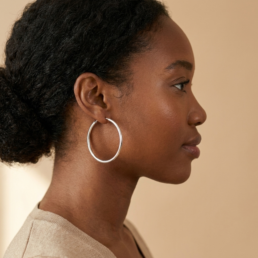 Silver Thin Hoop Earrings