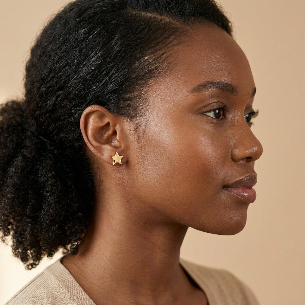 Gold Star Stud Earrings