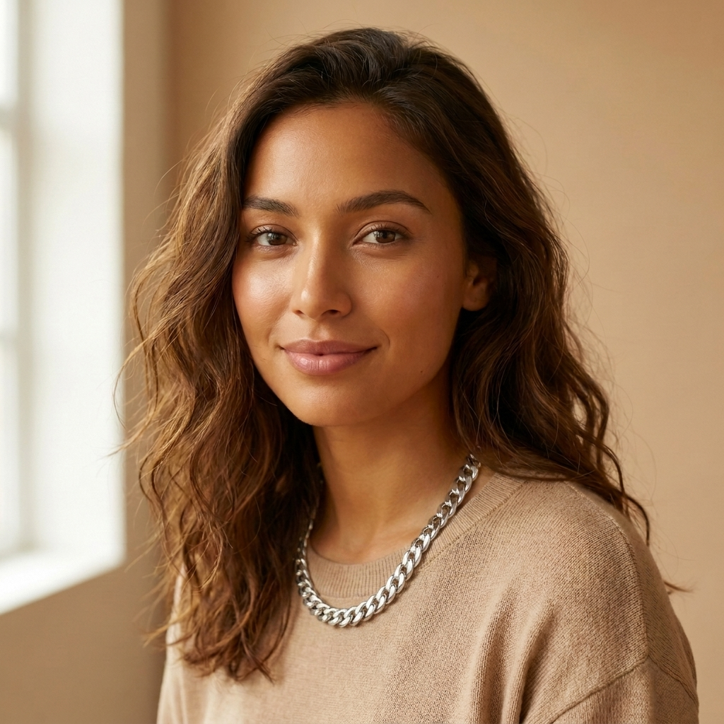 Silver Curb Chain Necklace