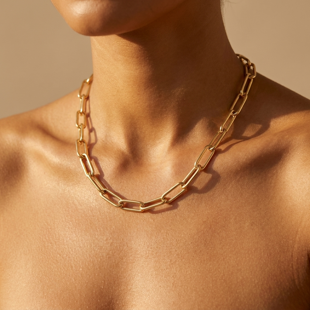 Gold Paperclip Chain Necklace