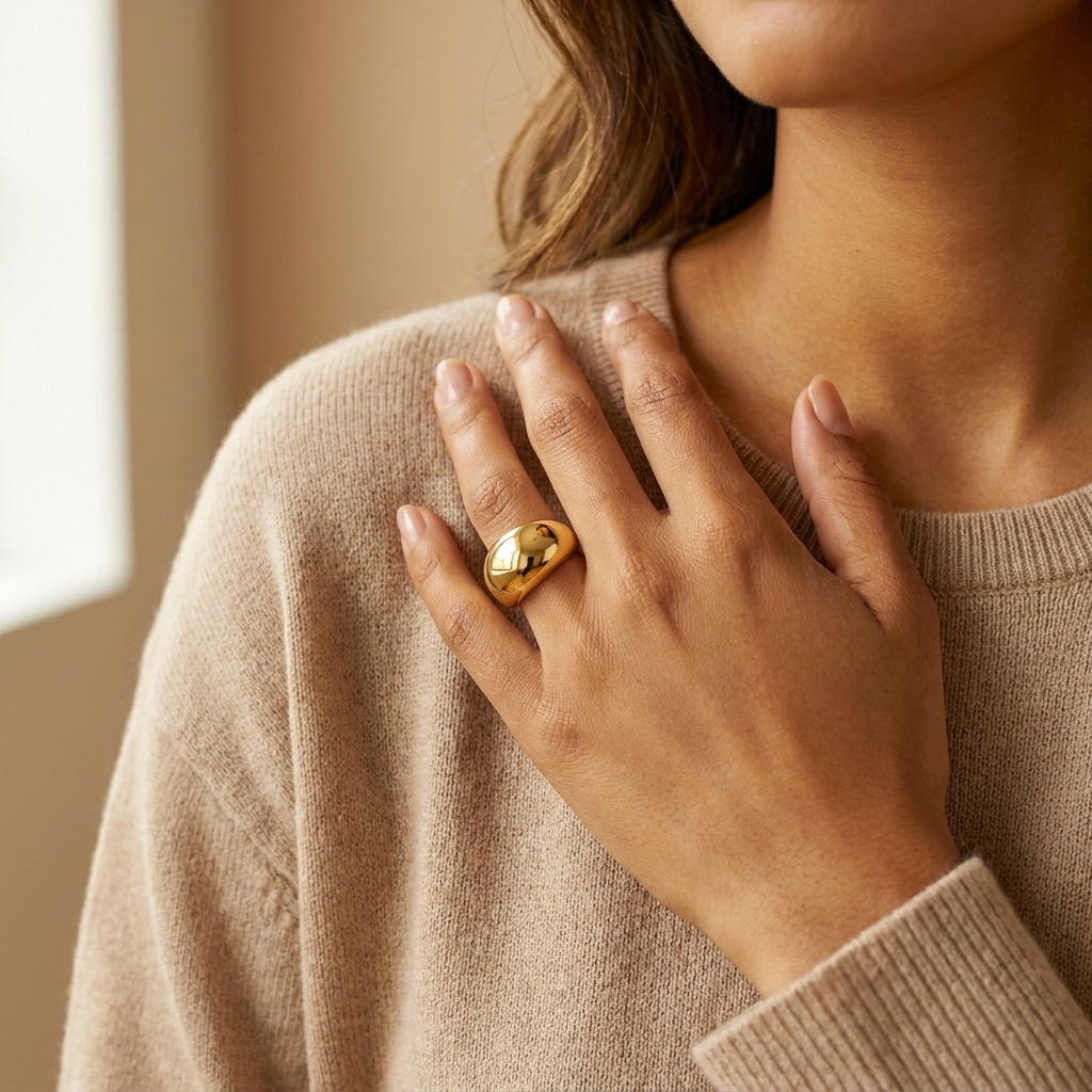 Gold Chunky Statement Ring