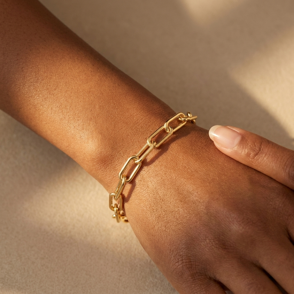 Gold Paperclip Chain Bracelet