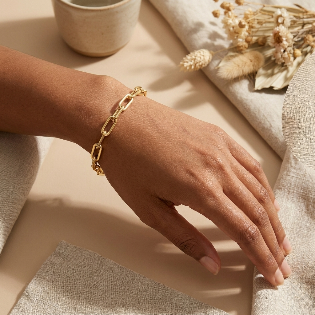 Gold Paperclip Chain Bracelet