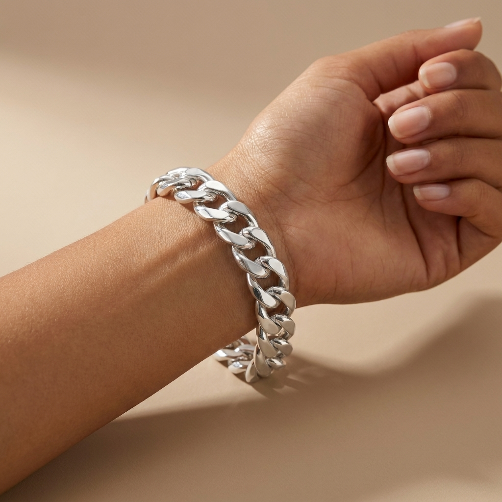 Silver Curb Chain Bracelet