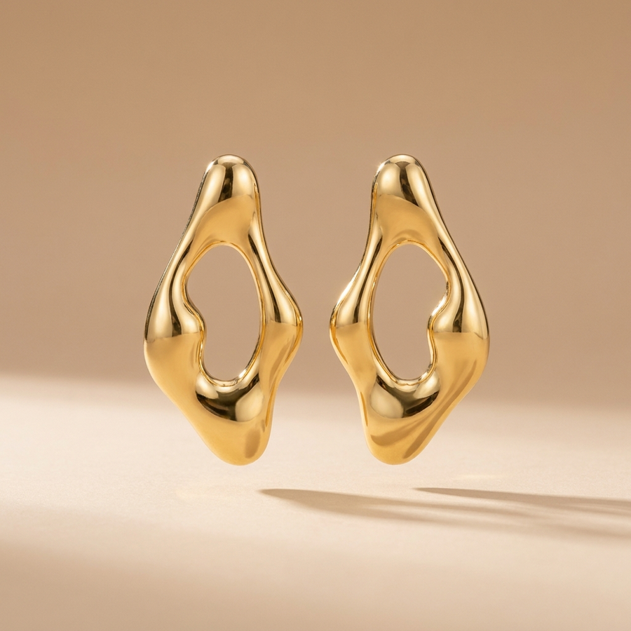 Gold Chunky Statement Earrings