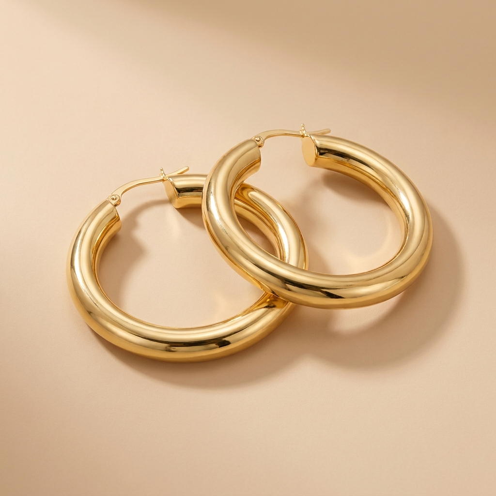 Gold XL Chunky Hoop Earrings