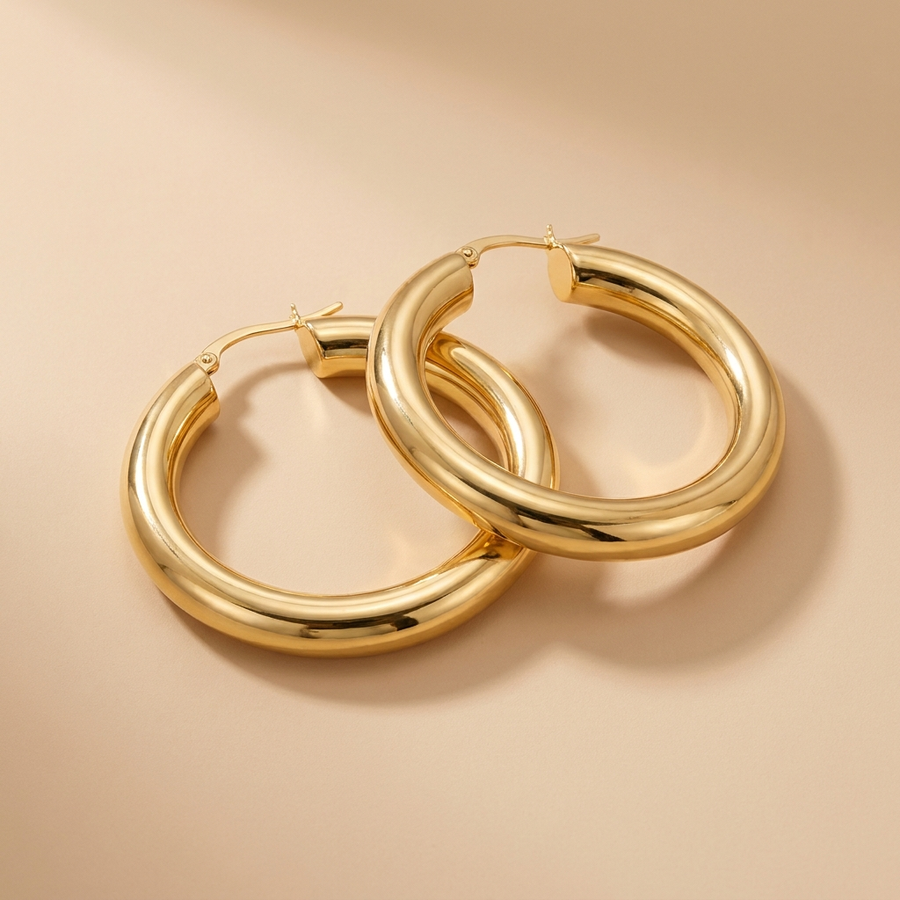 Gold XL Chunky Hoop Earrings
