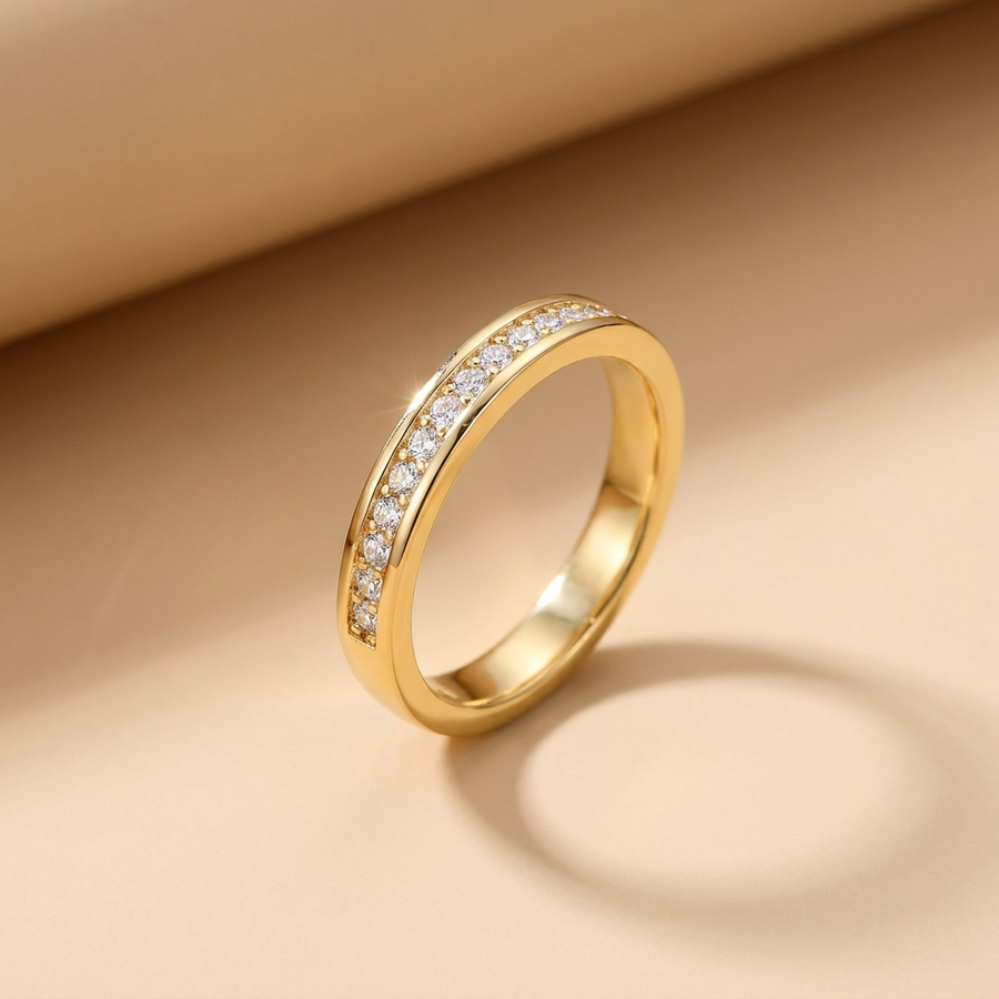 Gold CZ Band Ring