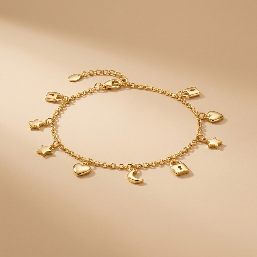 Gold Charm Bracelet